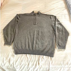 Mens Italian Cashmere and Silk Quarter Zip Sweater